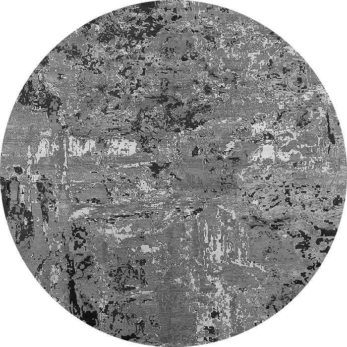 Round Oriental Gray Industrial Rug, urb2530gry