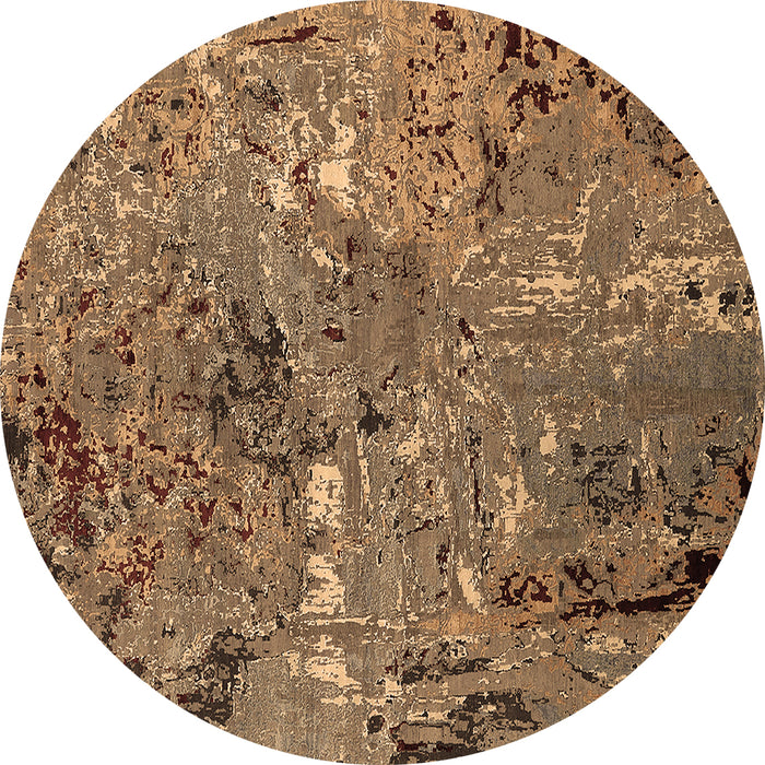 Round Oriental Brown Industrial Rug, urb2530brn