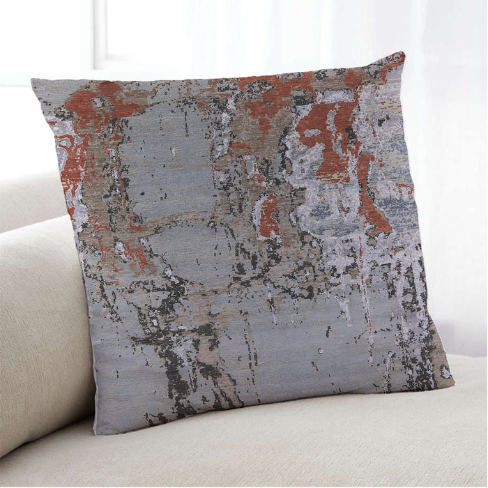 Lifestyle Image of Mid-Century Modern Urban Square Dark Gray Throw Pillow, 18 inch by 18 inch, pwurb2531