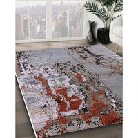 Mid-Century Modern Dark Gray Oriental Rug, urb2531