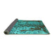 Sideview of Oriental Turquoise Industrial Rug, urb2531turq