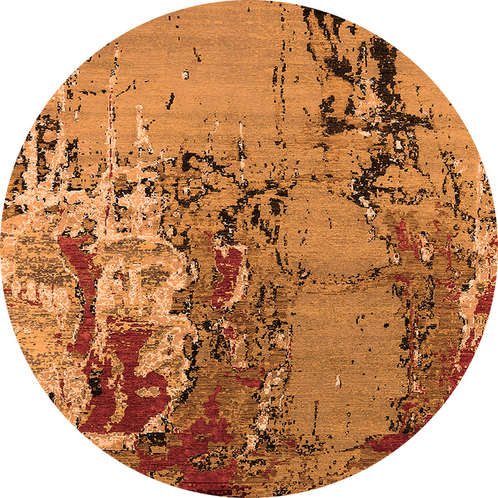 Round Oriental Orange Industrial Rug, urb2531org