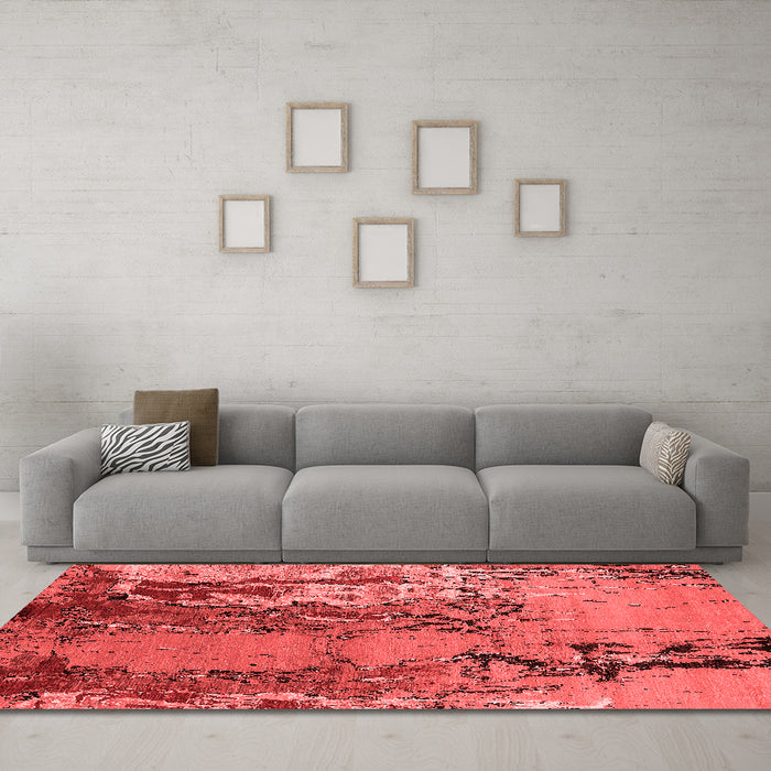 Industrial Red Washable Rugs