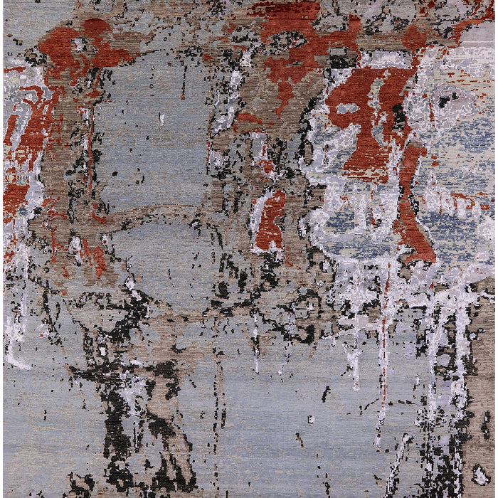 Square Machine Washable Industrial Modern Dark Gray Rug, wshurb2531