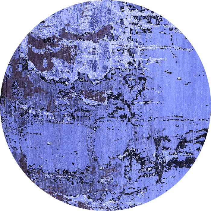 Round Oriental Blue Industrial Rug, urb2531blu