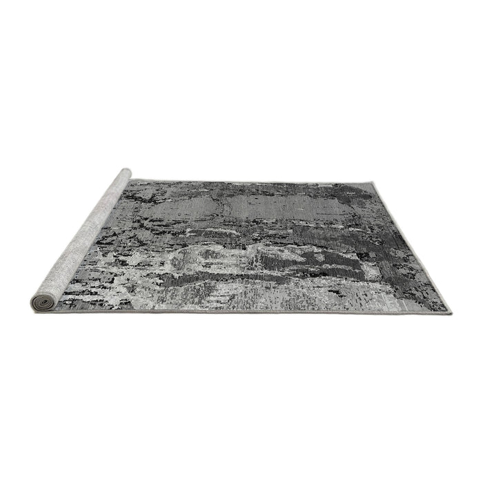Sideview of Machine Washable Oriental Gray Industrial Rug, wshurb2531gry