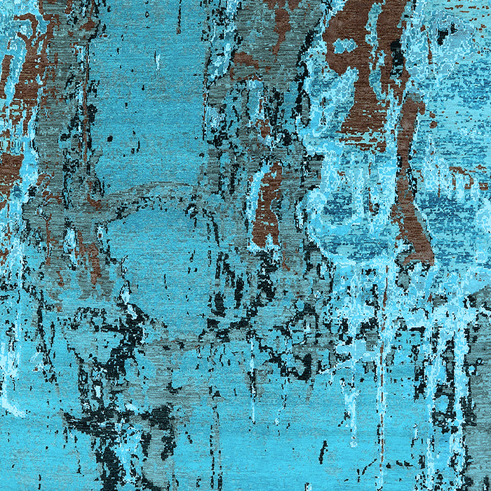 Machine Washable Oriental Light Blue Industrial Rug, wshurb2531lblu