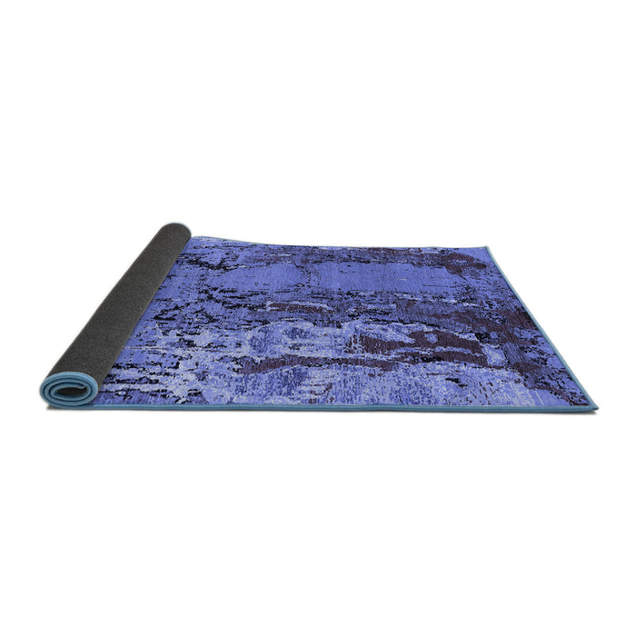 Sideview of Oriental Blue Industrial Rug, urb2531blu