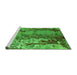 Sideview of Machine Washable Oriental Green Industrial Area Rugs, wshurb2531grn