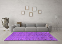 Machine Washable Oriental Purple Industrial Area Rugs in a Living Room, wshurb2532pur