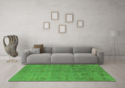 Machine Washable Oriental Green Industrial Area Rugs in a Living Room,, wshurb2532grn