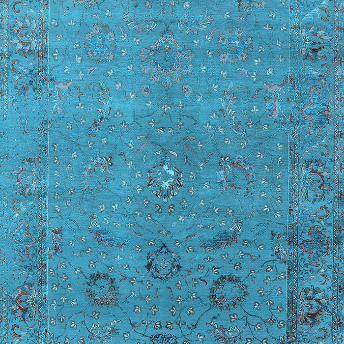Machine Washable Oriental Light Blue Industrial Rug, wshurb2532lblu