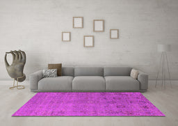 Machine Washable Oriental Pink Industrial Rug in a Living Room, wshurb2532pnk