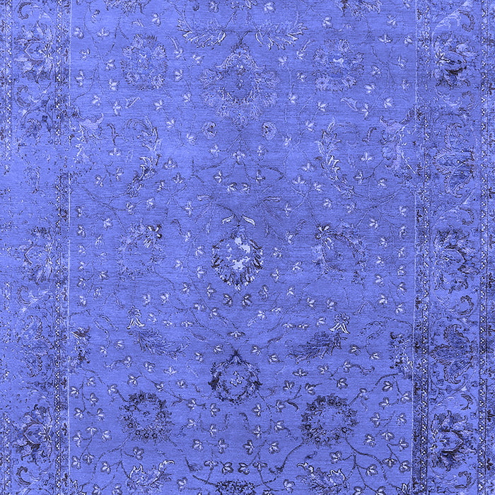 Machine Washable Oriental Blue Industrial Rug, wshurb2532blu