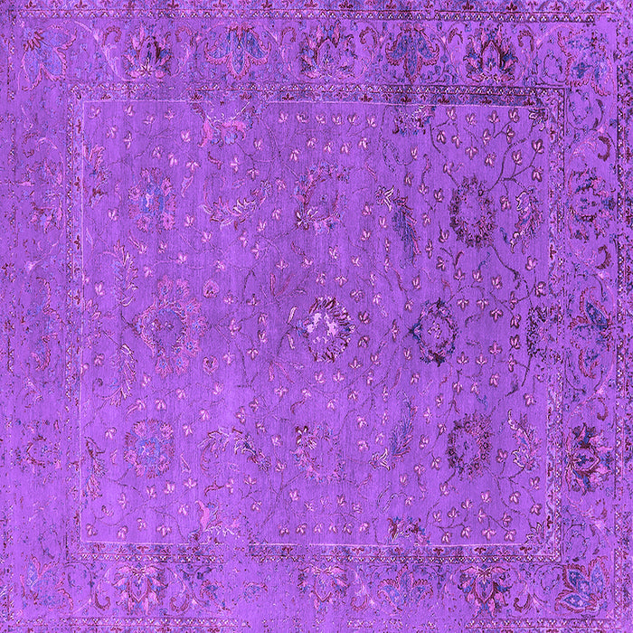 Square Machine Washable Oriental Purple Industrial Area Rugs, wshurb2532pur