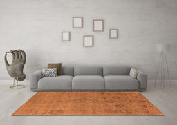 Machine Washable Oriental Orange Industrial Area Rugs in a Living Room, wshurb2532org