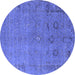 Round Oriental Blue Industrial Rug, urb2532blu