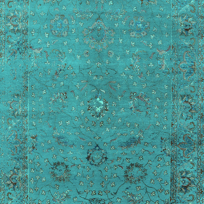 Machine Washable Oriental Turquoise Industrial Area Rugs, wshurb2532turq