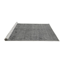 Sideview of Machine Washable Oriental Gray Industrial Rug, wshurb2532gry