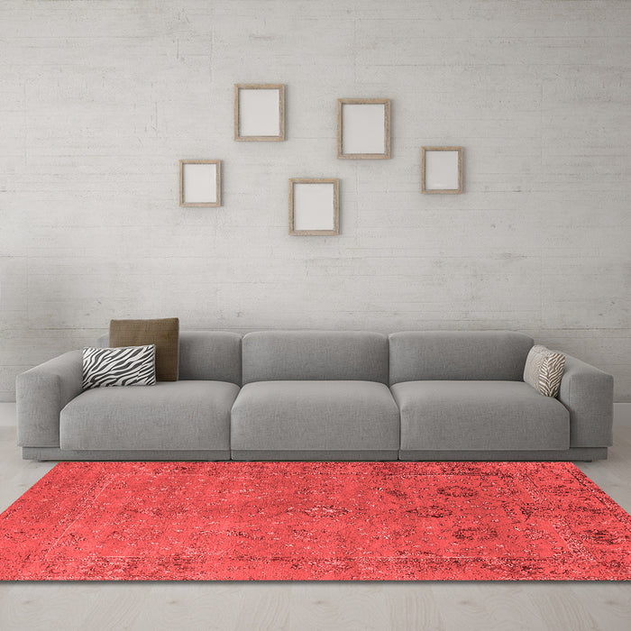 Industrial Red Washable Rugs