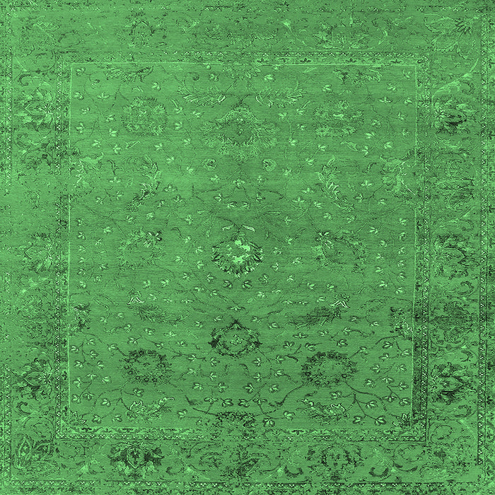Square Oriental Emerald Green Industrial Rug, urb2532emgrn