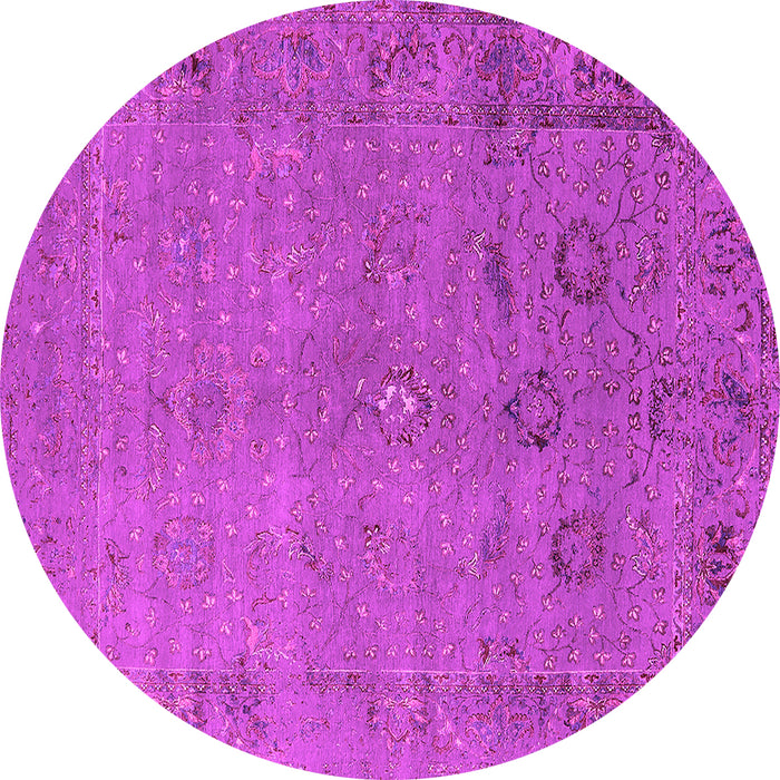 Round Machine Washable Oriental Pink Industrial Rug, wshurb2532pnk