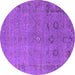 Round Oriental Purple Industrial Rug, urb2532pur