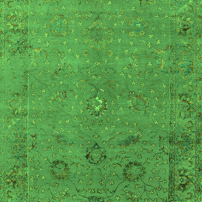 Machine Washable Oriental Green Industrial Area Rugs, wshurb2532grn