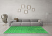 Machine Washable Oriental Green Industrial Area Rugs in a Living Room,, wshurb2533grn