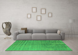 Machine Washable Oriental Green Industrial Area Rugs in a Living Room,, wshurb2533grn