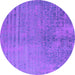 Round Oriental Purple Industrial Rug, urb2533pur