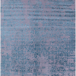Square Machine Washable Industrial Modern Light Purple Blue Rug, wshurb2533