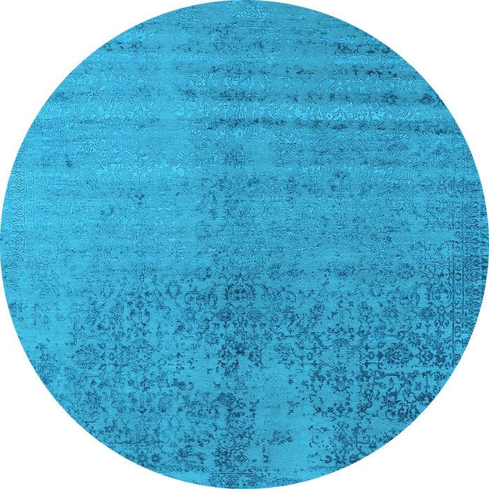 Round Oriental Light Blue Industrial Rug, urb2533lblu