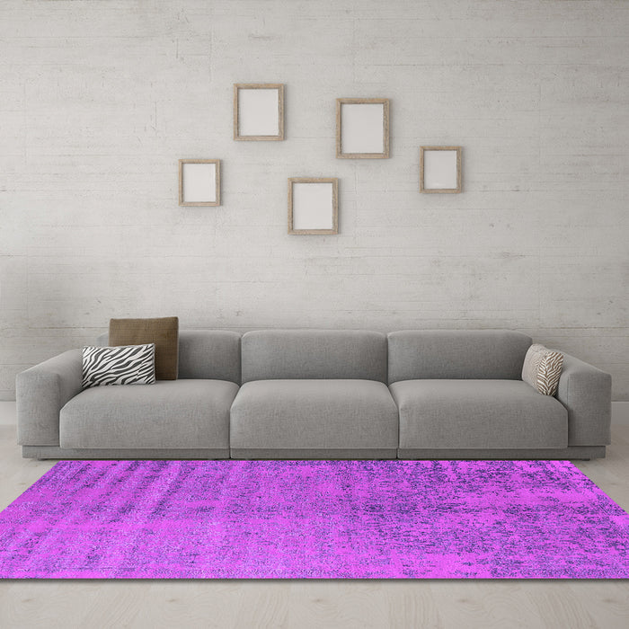 Machine Washable Oriental Pink Industrial Rug in a Living Room, wshurb2533pnk