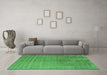 Machine Washable Oriental Emerald Green Industrial Area Rugs in a Living Room,, wshurb2533emgrn