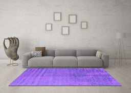 Machine Washable Oriental Purple Industrial Area Rugs in a Living Room, wshurb2533pur