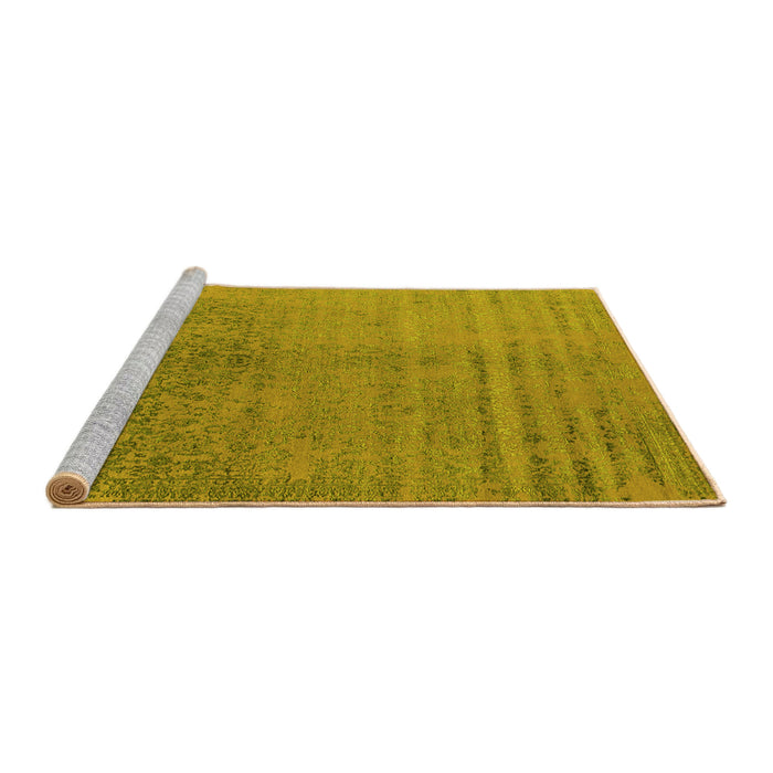 Sideview of Machine Washable Oriental Yellow Industrial Rug, wshurb2533yw