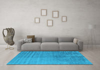 Machine Washable Oriental Light Blue Industrial Rug, wshurb2533lblu