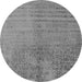 Round Oriental Gray Industrial Rug, urb2533gry