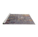 Sideview of Machine Washable Industrial Modern Khaki Rose Pink Rug, wshurb2534