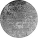 Round Oriental Gray Industrial Rug, urb2534gry