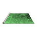 Sideview of Machine Washable Oriental Emerald Green Industrial Area Rugs, wshurb2534emgrn