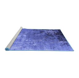 Sideview of Machine Washable Oriental Blue Industrial Rug, wshurb2534blu