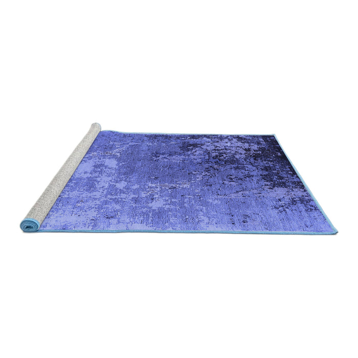Sideview of Machine Washable Oriental Blue Industrial Rug, wshurb2534blu