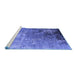 Sideview of Machine Washable Oriental Blue Industrial Rug, wshurb2534blu