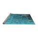 Sideview of Machine Washable Oriental Light Blue Industrial Rug, wshurb2534lblu