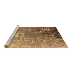 Sideview of Machine Washable Oriental Brown Industrial Rug, wshurb2534brn