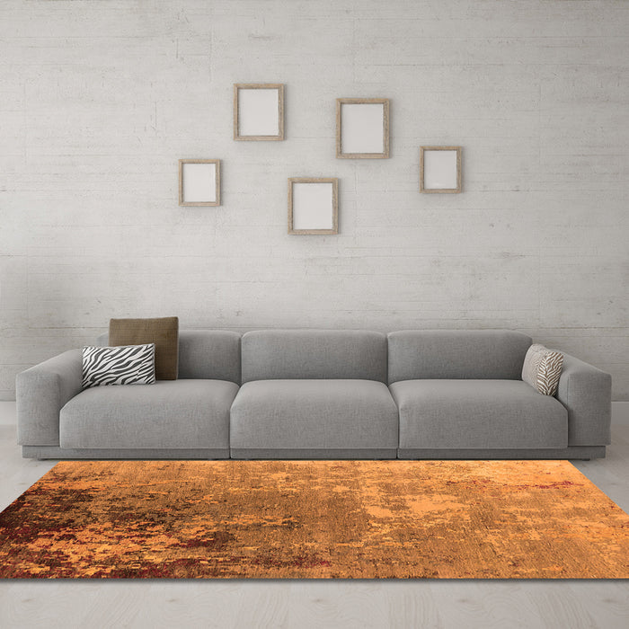 Machine Washable Oriental Orange Industrial Area Rugs in a Living Room, wshurb2534org