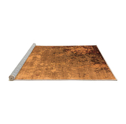 Sideview of Machine Washable Oriental Orange Industrial Area Rugs, wshurb2534org
