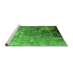 Sideview of Machine Washable Oriental Green Industrial Area Rugs, wshurb2534grn